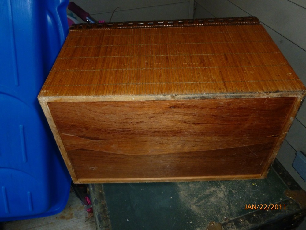 vintage mid-century split-bamboo Cedar Chest