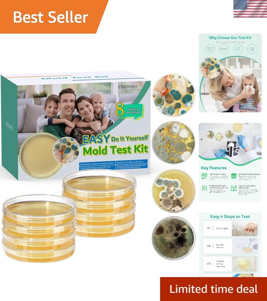 Complete Home Mold  Kit with 8 Tests, Guide & Lab Support - Safe & Easy