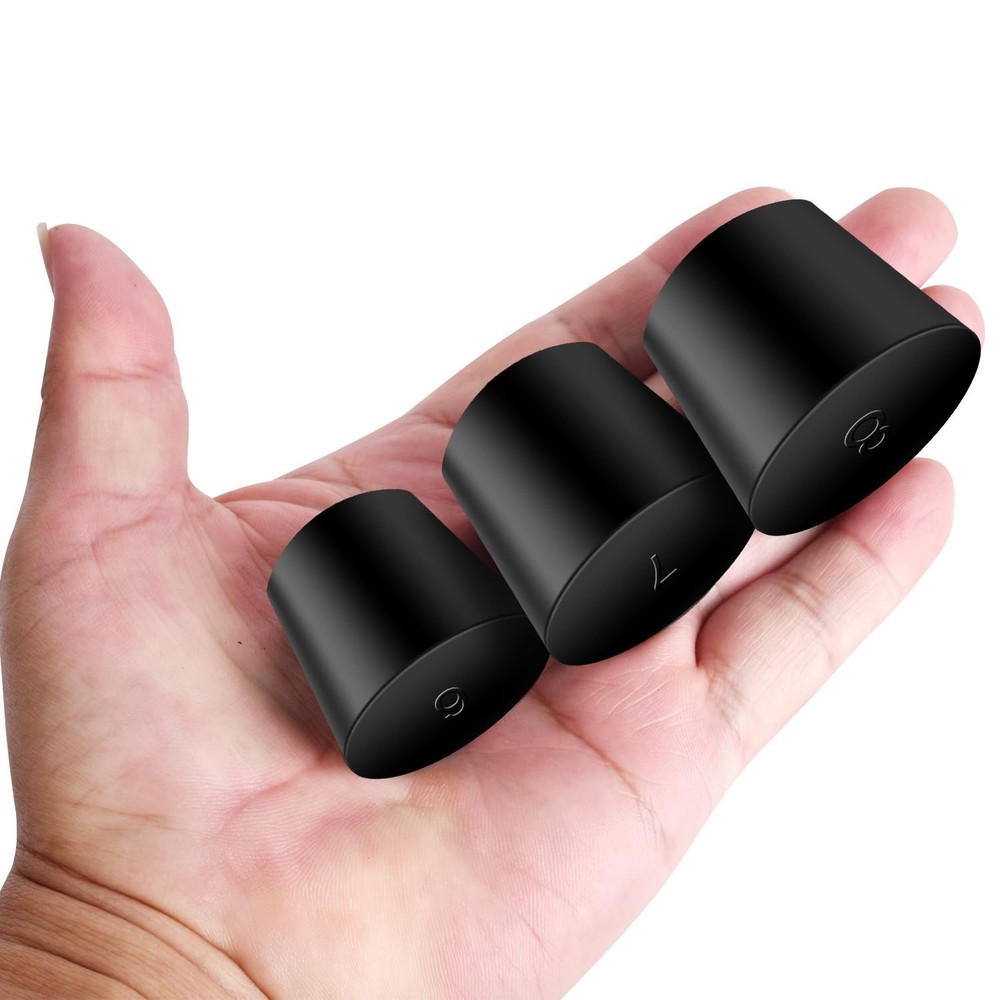 Black 22Pcs Solid Rubber Stoppers，Lab Plug 000#-8# Sizes Tapered Lab