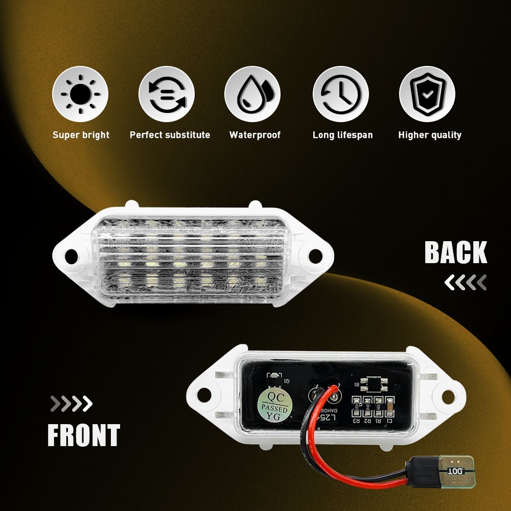 For 2007-2016 Lancer Evolution X License Plate Lights White LED Clear Lens 2-20X