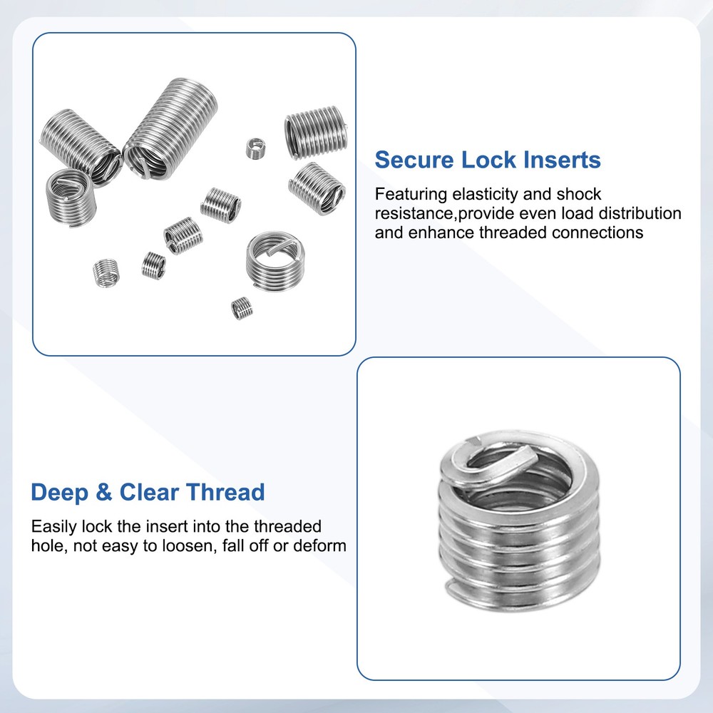 20pcs Wire Thread Inserts 6#-32 UNC 1.5D 5.3mm Helical Threaded Sleeve