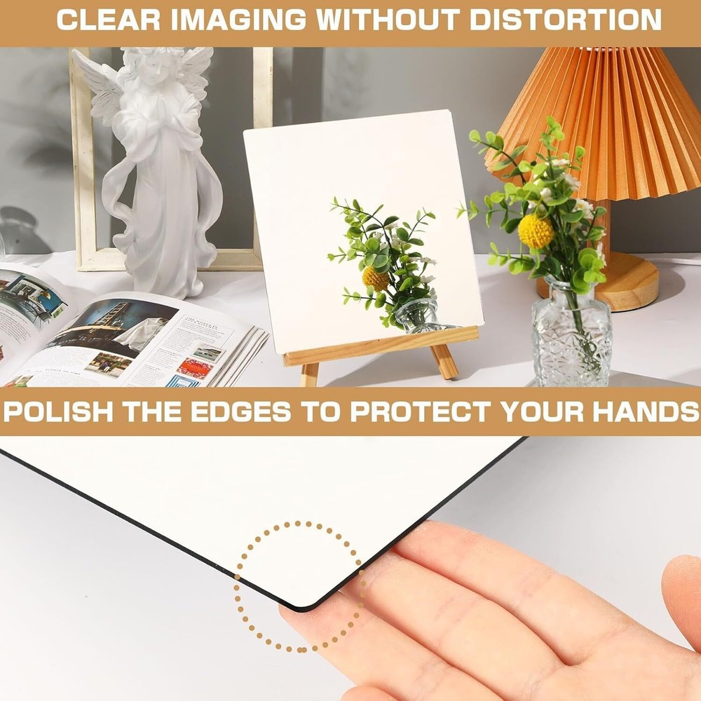 4 Pieces Flexible Mirror Sheets Decorative Self Adhesive Plastic Mirror Decor