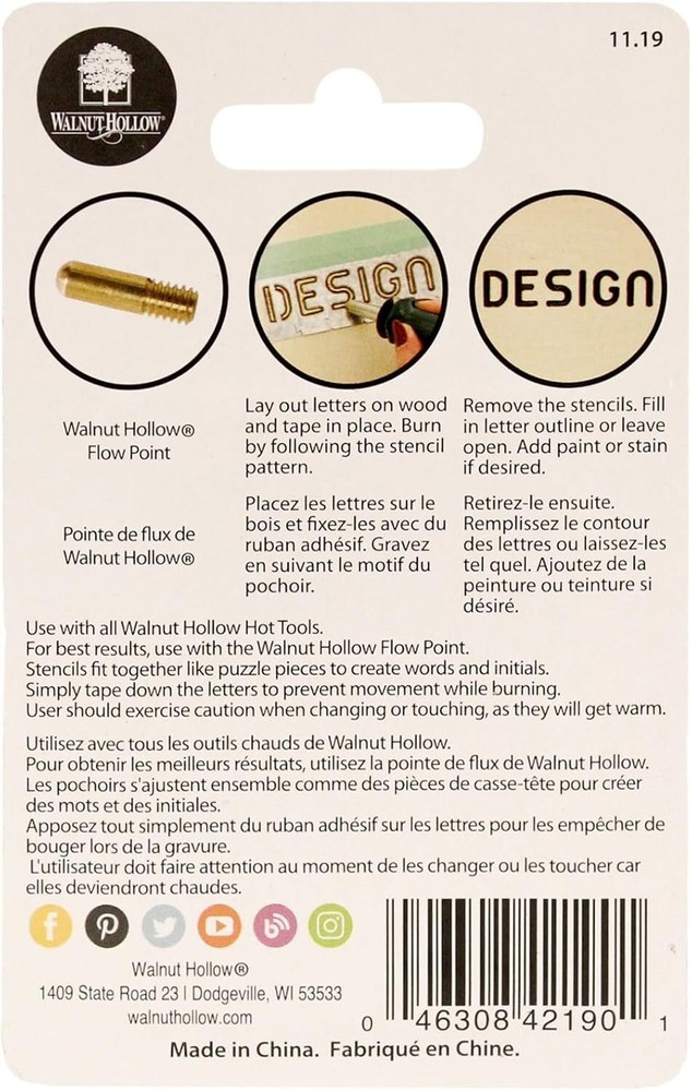 Walnut Hollow Creative Woodburner Alphabet Stencil, 26pc