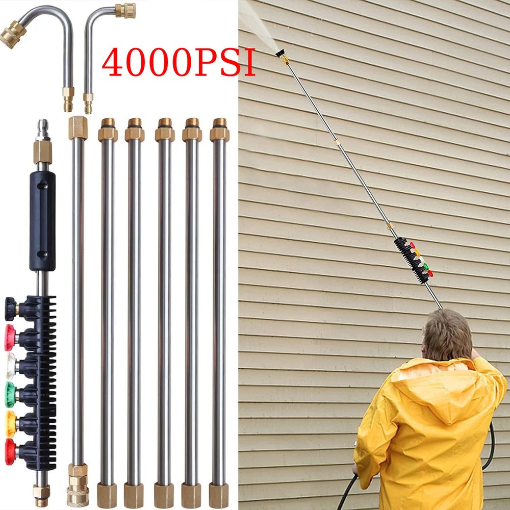 120 inch Pressure Washer Extension Wand, Replaceable Upgraded Power Washer Lance