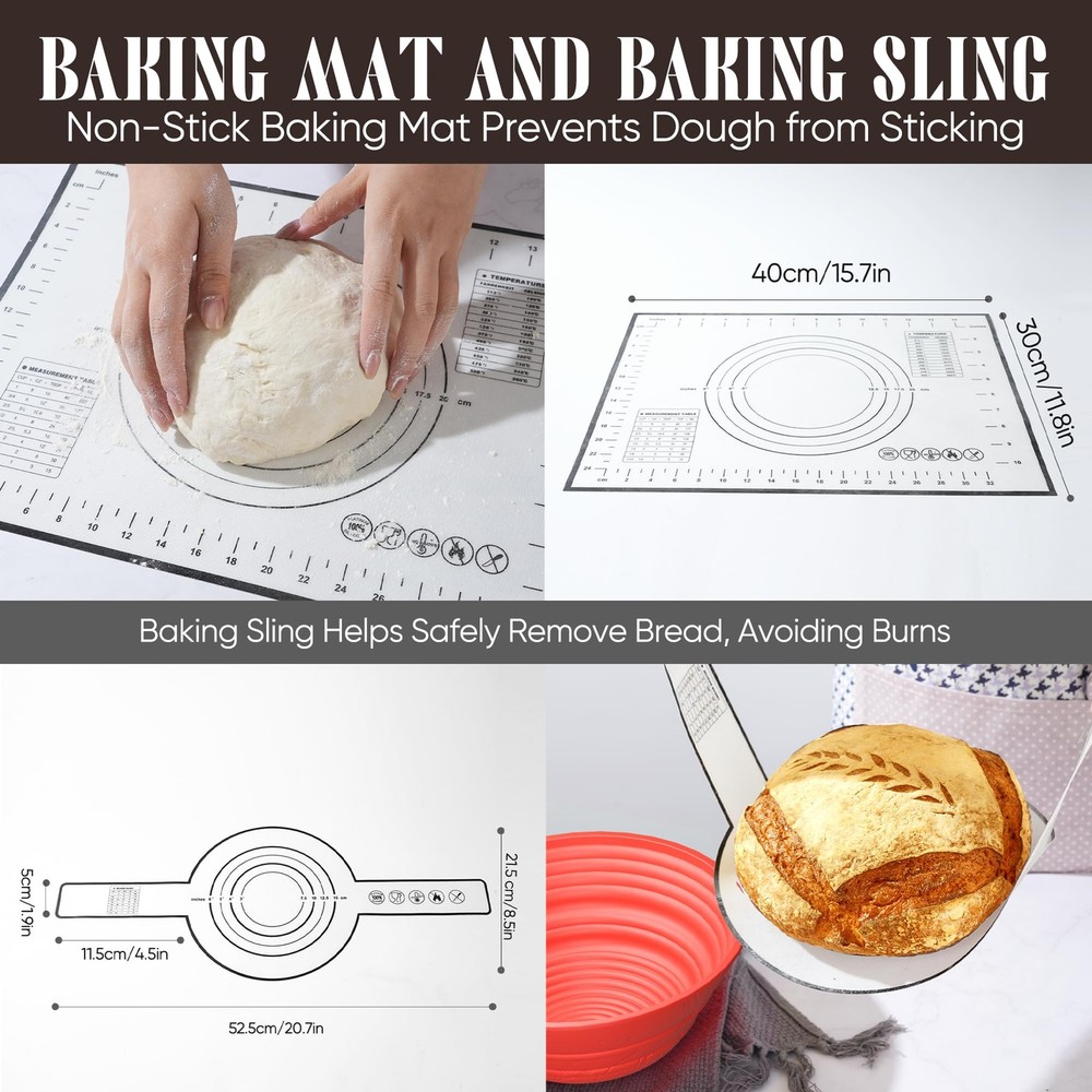 Sourdough Starter Kit with Jar – Complete Sourdough Bread Baking Supplies for...