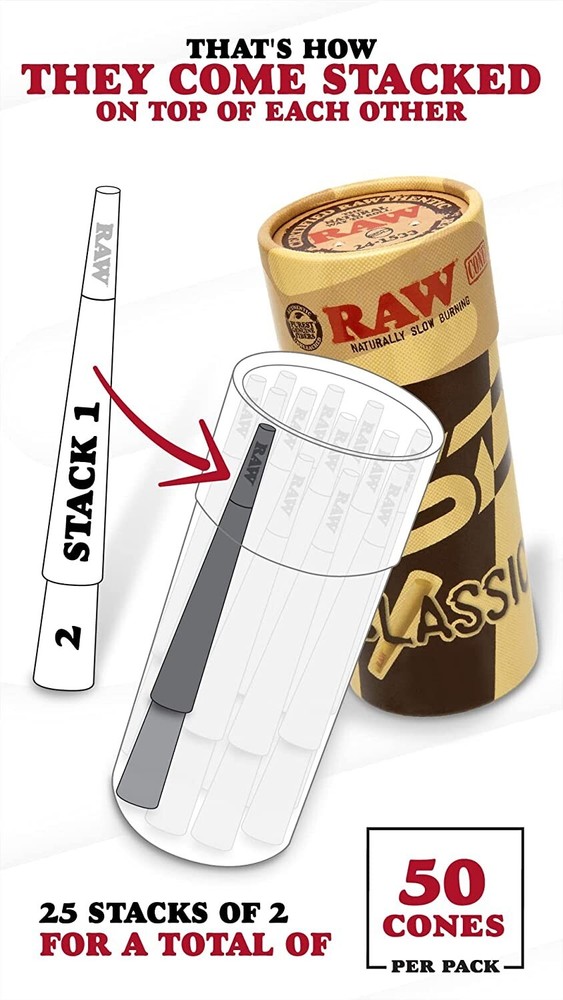 RAW Cones King Size Starter Kit with Cone Loader and 50 Pre-Rolls