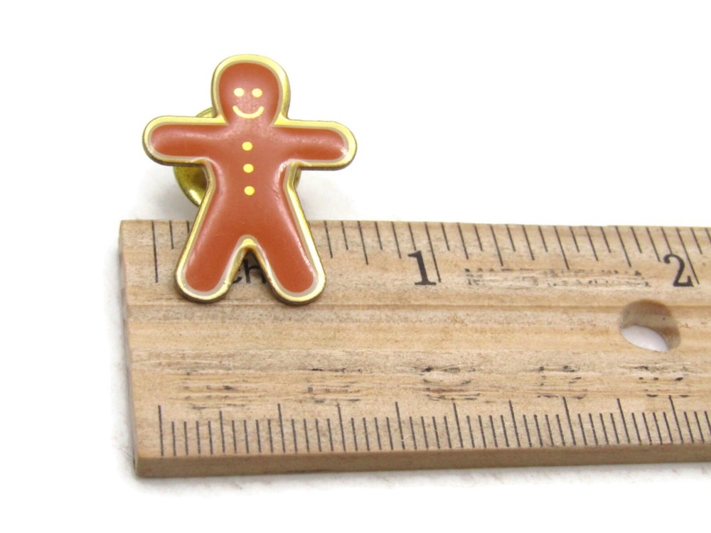 Ginger Bread Man Pin Brown & Gold Tone