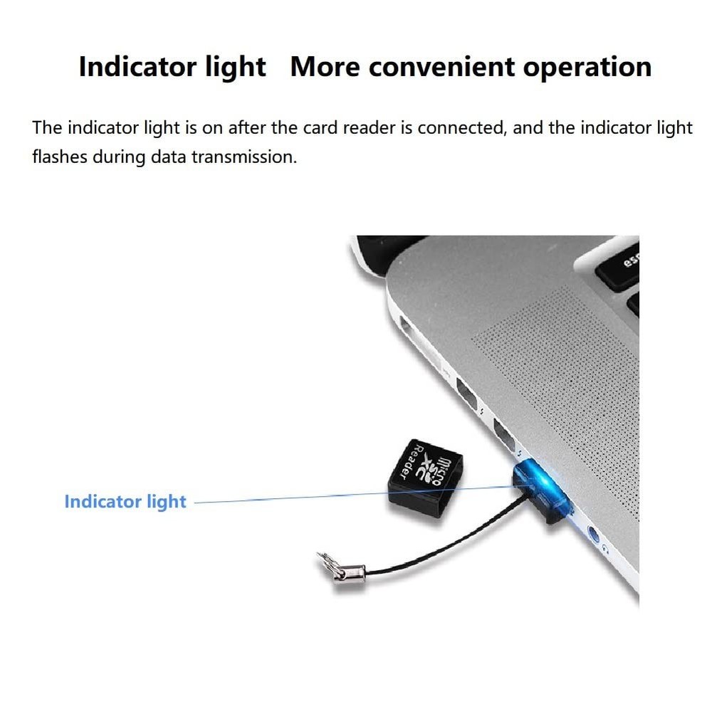 Cotchear MINI Super Speed Micro SD/SDXC TF USB 2.0 Card Reader Adapter Black