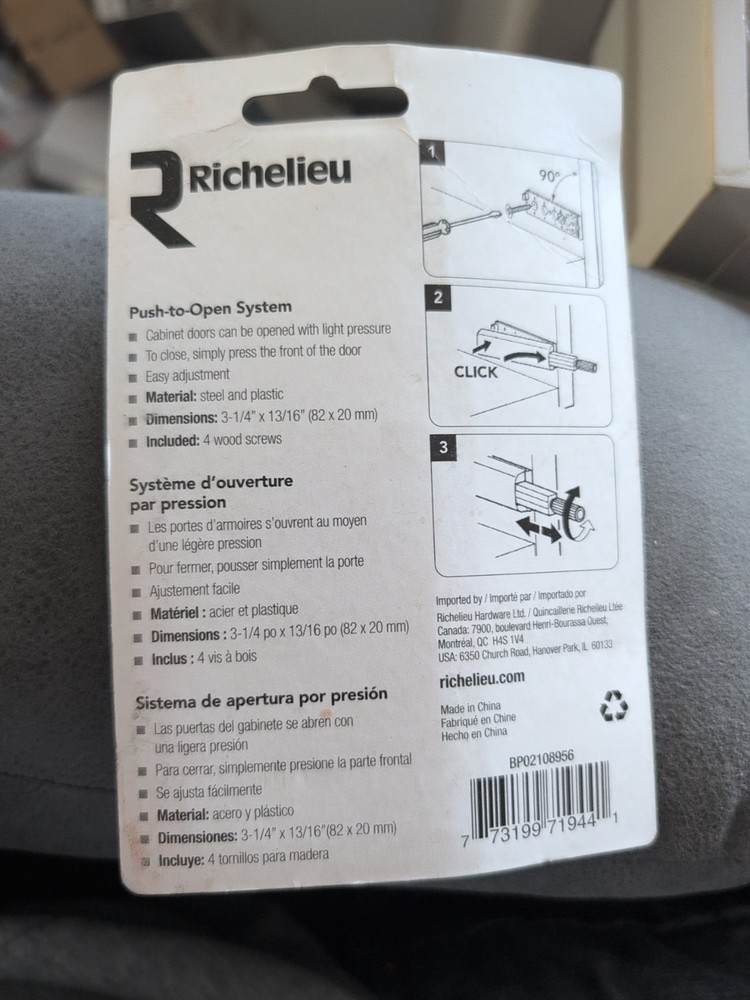 Cabinet doors richelieu push to open system 2 Pack