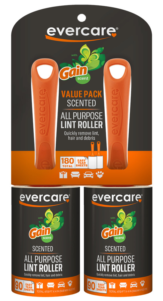 (2 pack) Evercare Gain Scented All-Purpose 90-Layer Lint Roller, 2-Pack