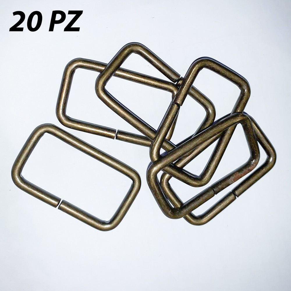 Rectangular Ring 20Pcs Gold Accessories Bags Belts - FB03-20PCS GOLD