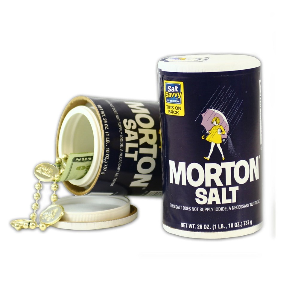 MORTON SALT (26. oz ) SAFE CAN WITH HIDDEN COMPARTMENT