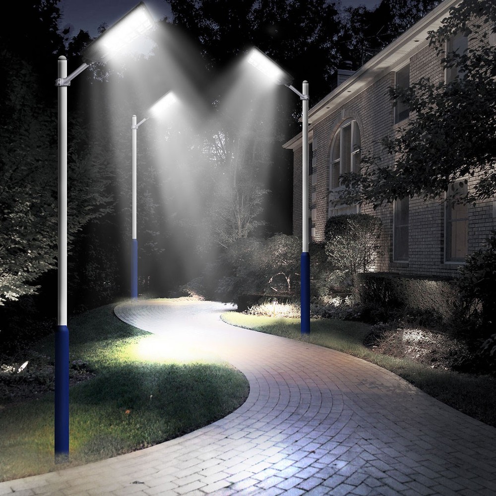 200000000LM Solar Street Lights Outdoor with Motion Sensor, Remote Control, Pole