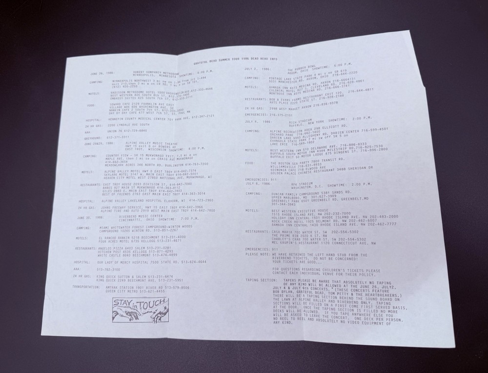 🔥 Grateful Dead Ticket Sales Mail Order Instructions 🔥