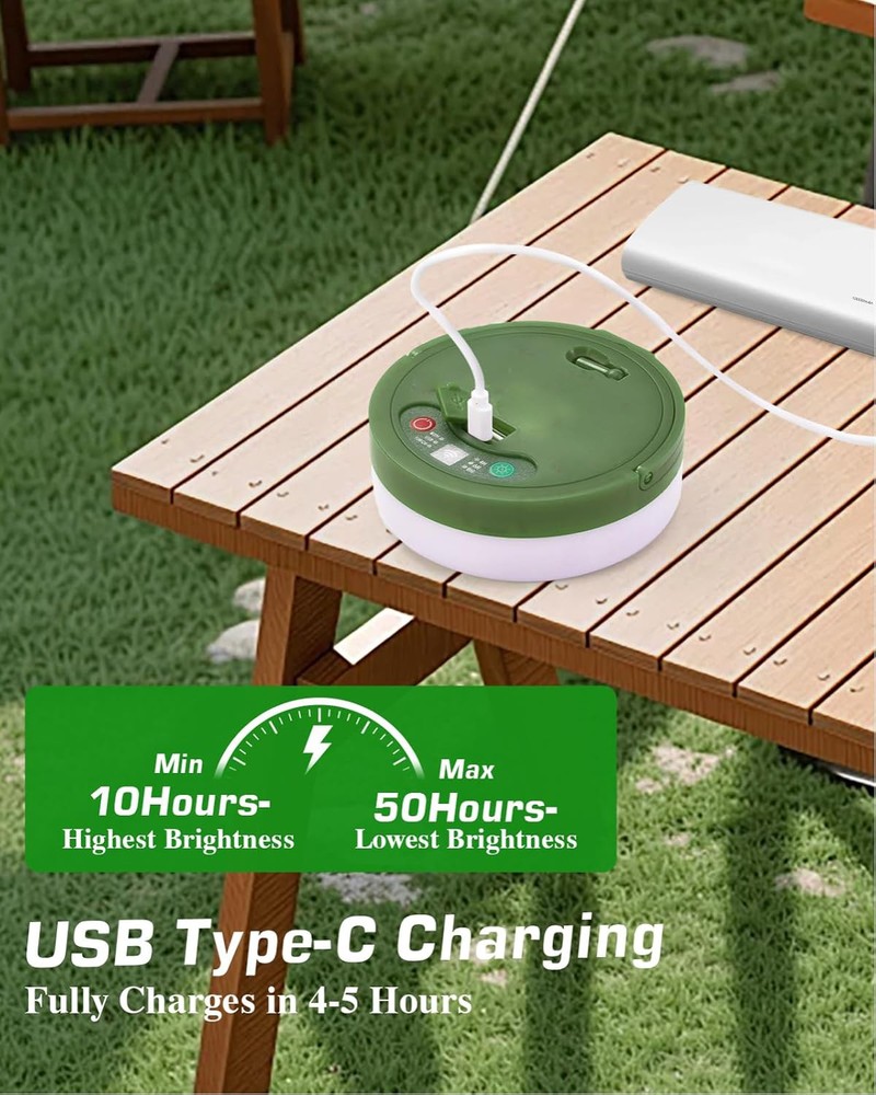 Portable Camping String Lights USB Rechargeable 33FT LED Tent Light Waterproof