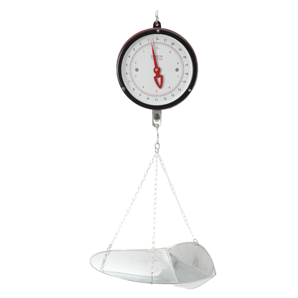 10kg/22lbs Double-sided Supermarkets Dial Hanging Scale Circular Hanging Scale
