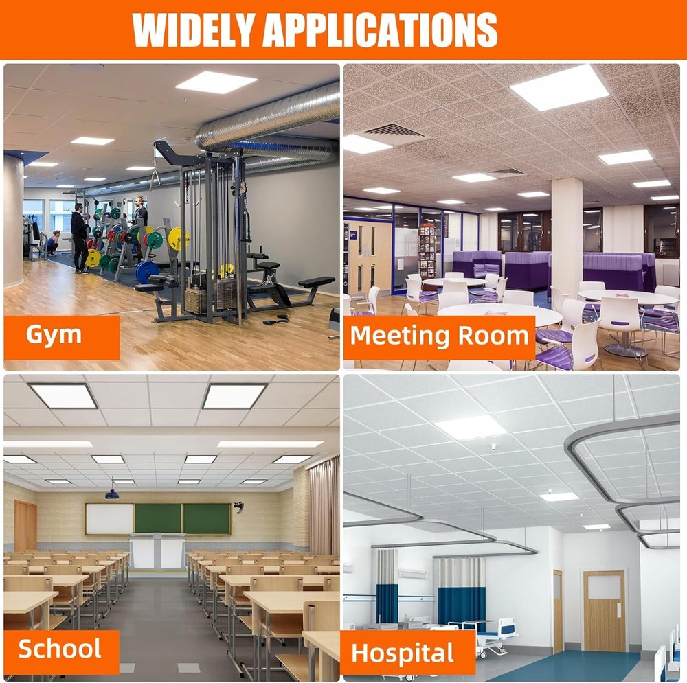 2X2FT LED Flat Panel Light 5800LM 8X45W 5000K Drop Ceiling Ceiling Office Lights