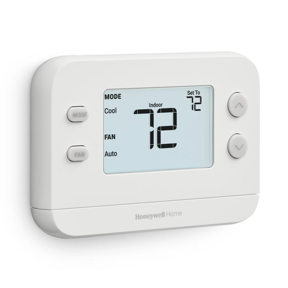 8" White Non Programmable Thermostat Single Heat Cool Large Digital Display