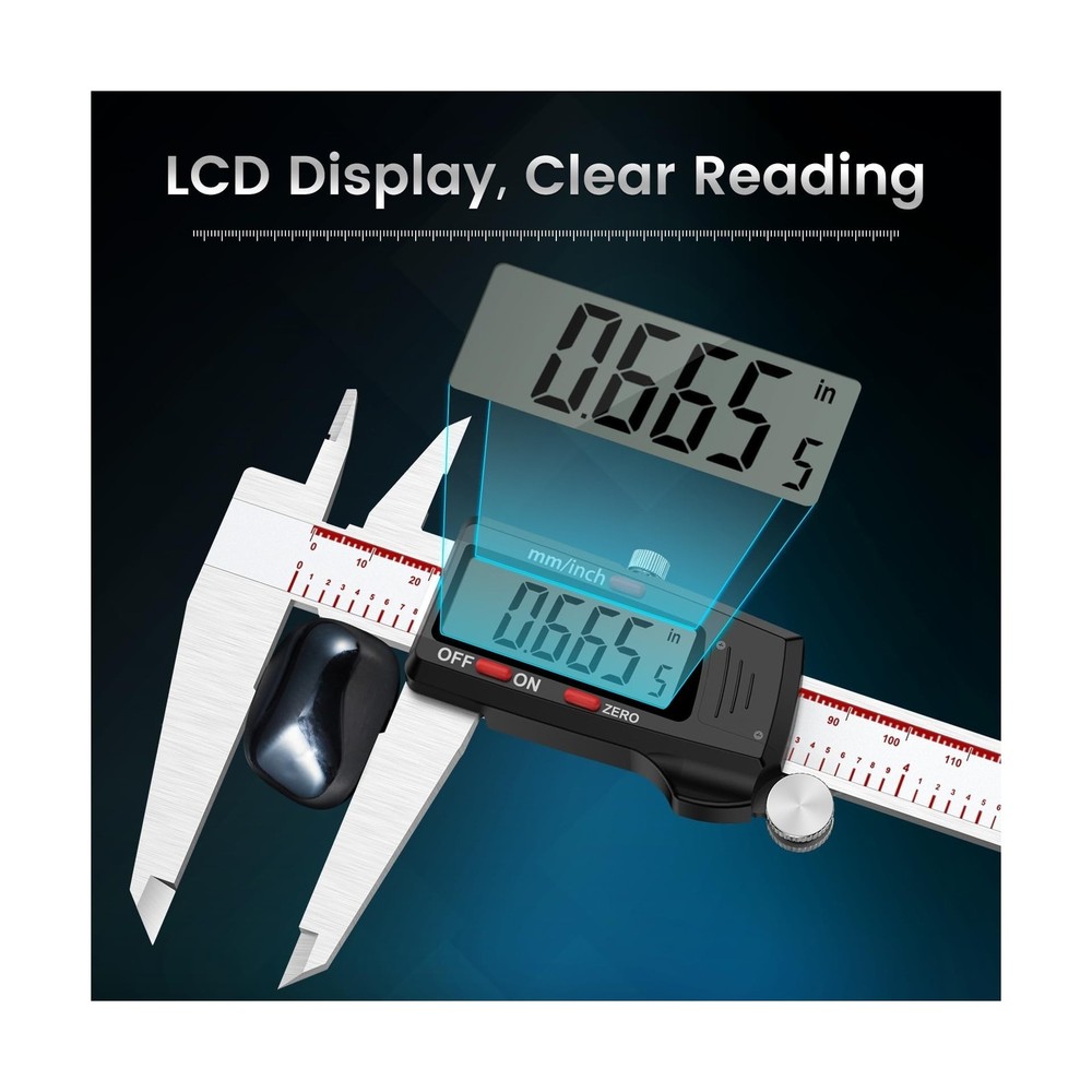 Housolution Digital Caliper 12 Inch, Caliper Measuring Tool with Large LCD Sc...