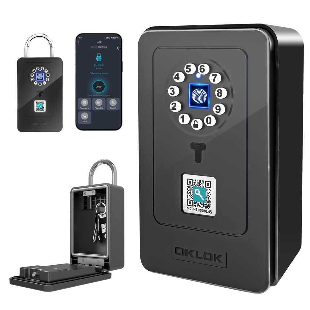 New Smart Lock Boxes, Fingerprint Key Box Bluetooth Key Box with App Control ...