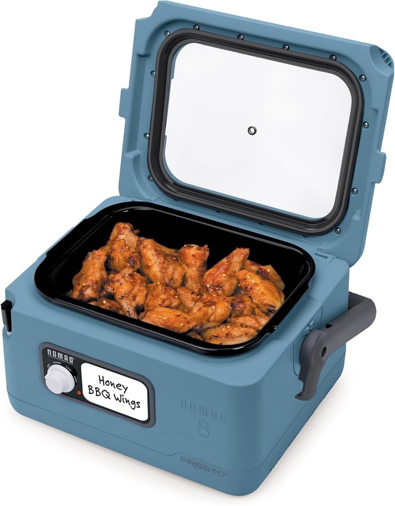 0 8-Quart Nomad Traveling Slow Cooker, Blue