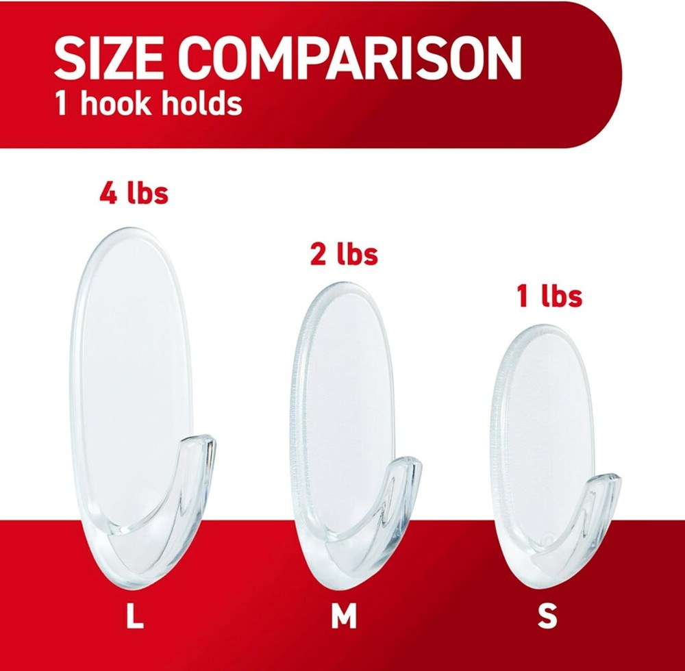 Command Medium Clear Wall Hooks, 7 Hooks and 12 Medium,