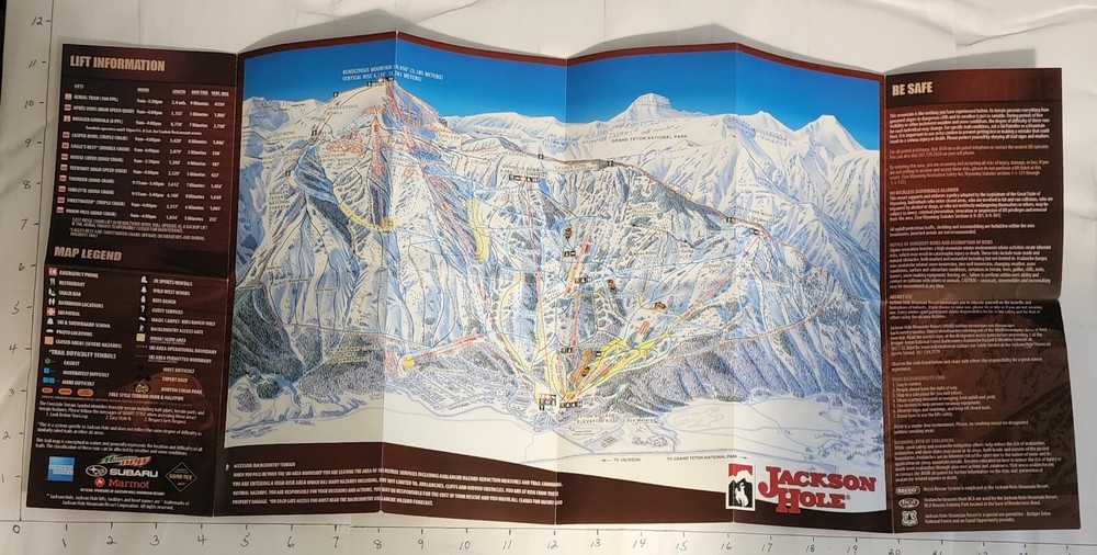 2010/11 JACKSON HOLE SKI RESORT TRAIL MAP MINT