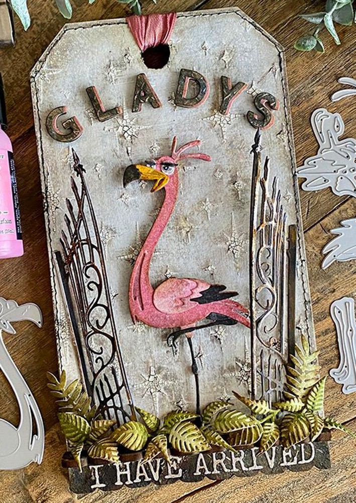 Sizzix Thinlits 9pc set - Gladys Colorize #665851 Retail $24.99 design Tim Holtz