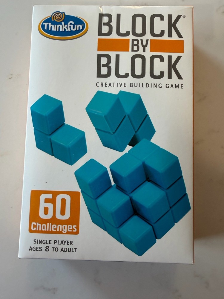 ThinkFun Block by Block Puzzle Game 60 Challenges Complete Open Box