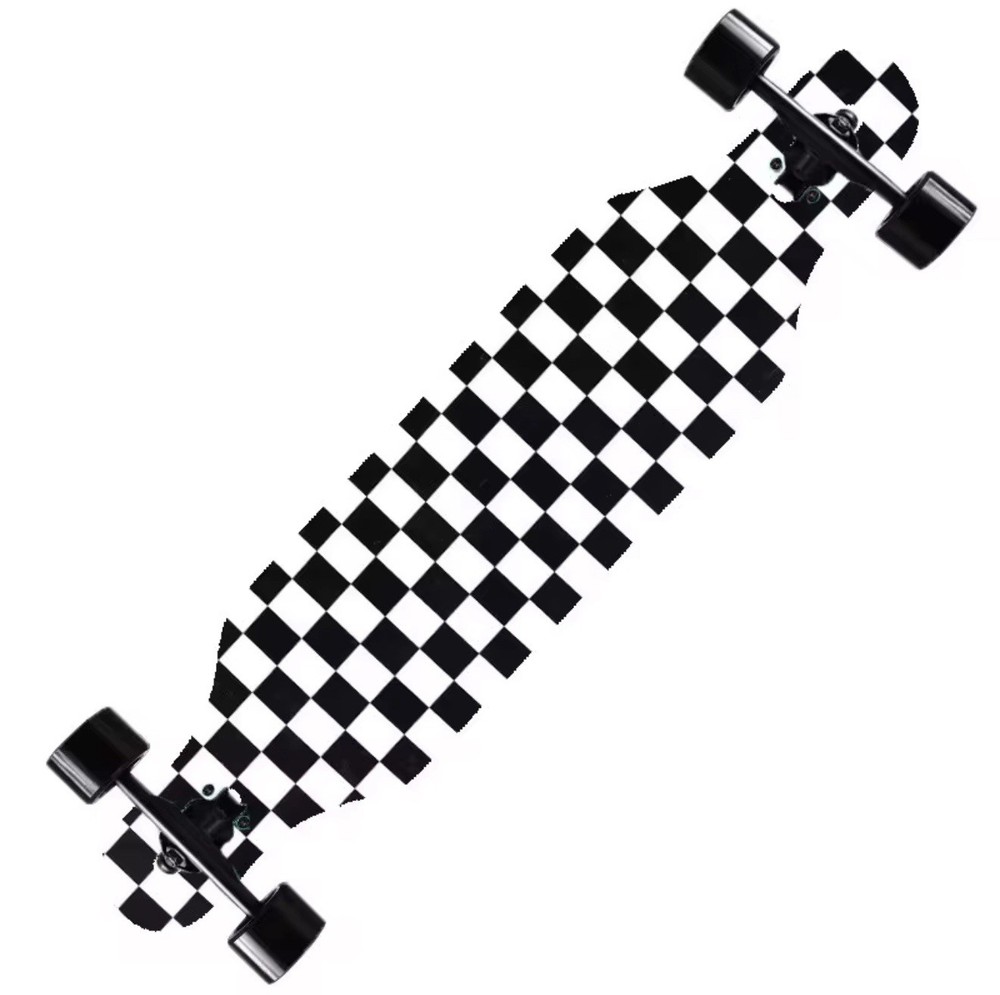 Checkered Longboard– 41” Maple Deck, 70mm Wheels, Adult Cruiser