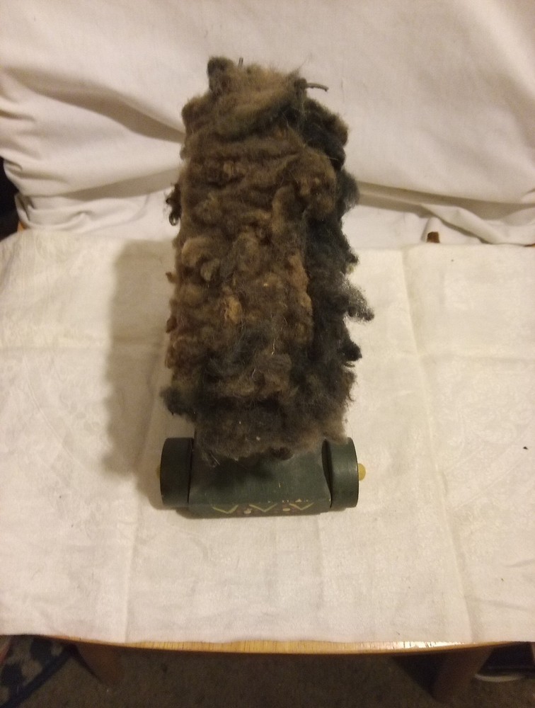 Primitive Folk Art Black Sheep Pull Toy(No String)