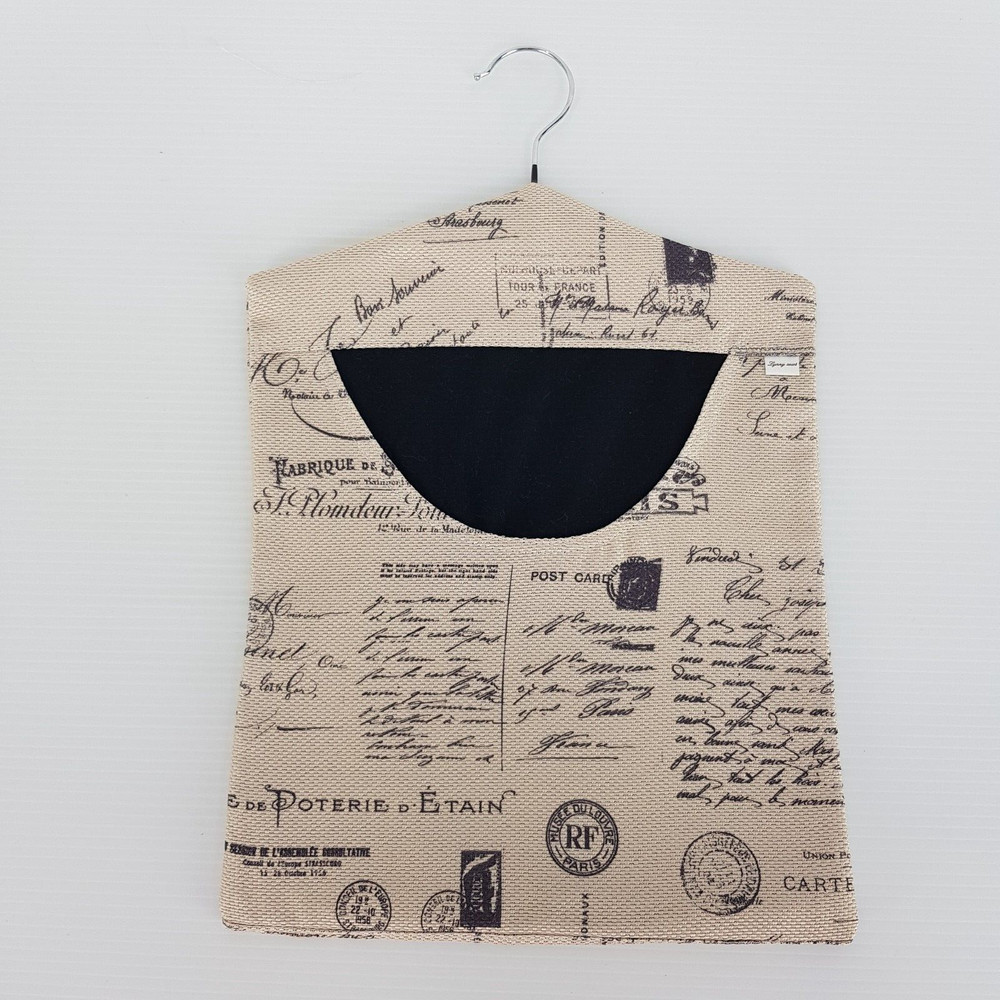 Peg Bag Handmade Beige Postcard Paris Print Lined Laundry Clothes Peg Holder