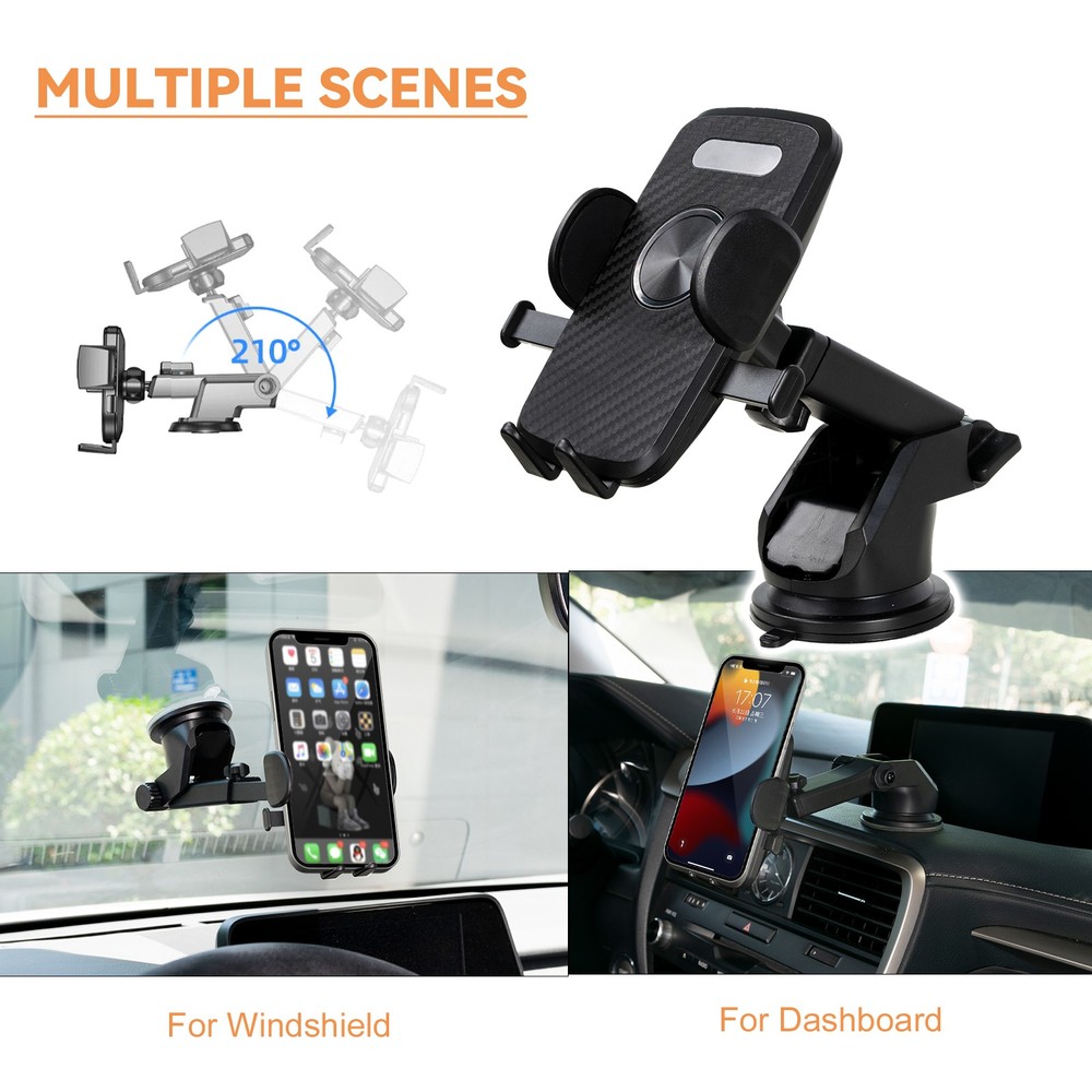 360° Windshield Mount Dash Car Holder Cradle Mobile Smart Phone Stand Dashboard