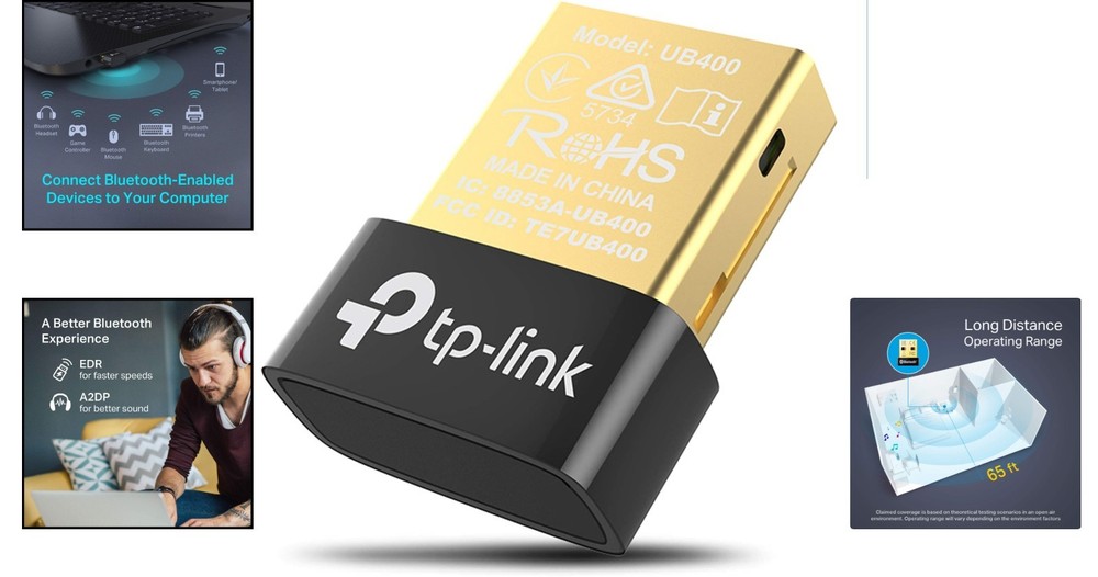 Compact USB Bluetooth Adapter - 65ft Range, Perfect for Wireless Music Streaming
