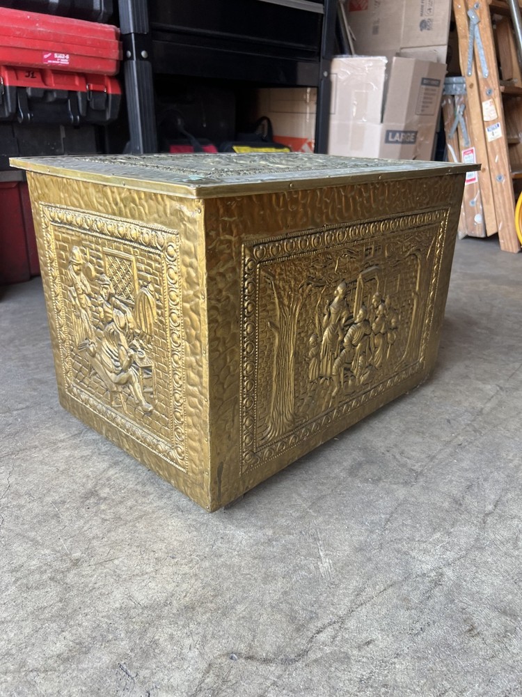 Vintage Brass Embossed Chest / Trunk – Decorative Storage Box