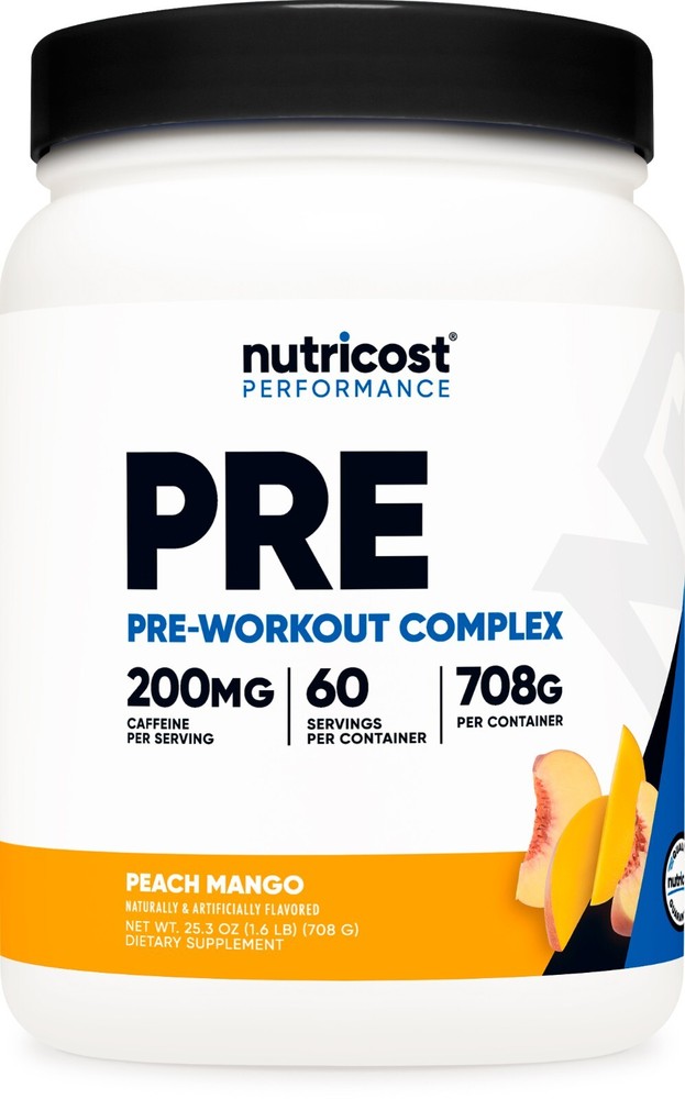 Nutricost Pre-Workout Complex Powder (Peach Mango) 60 Serivings