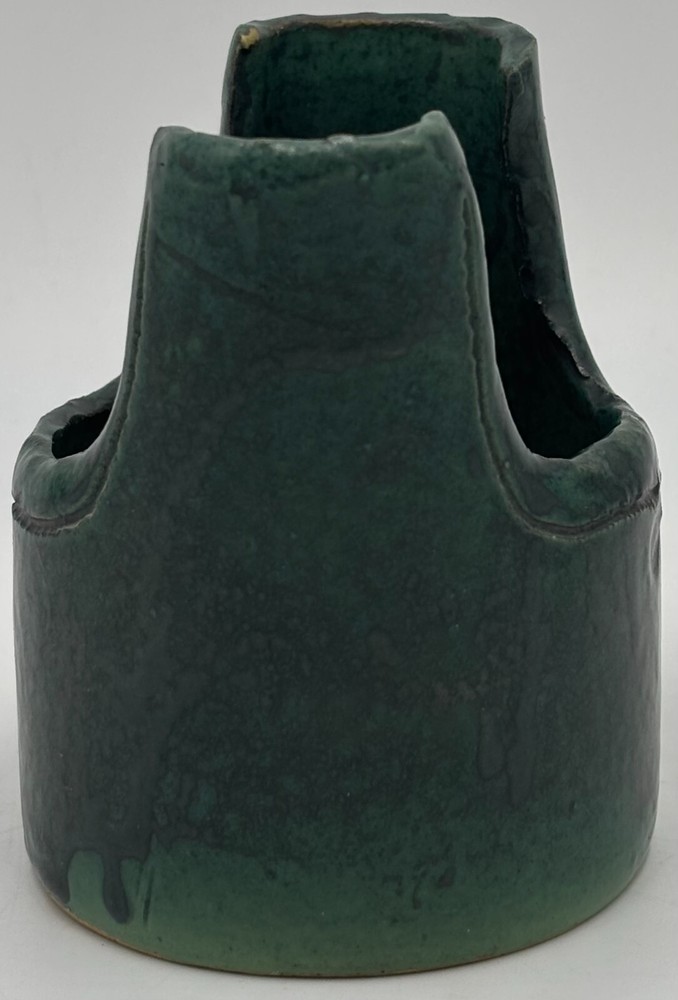 Green Ceramic Art Vase HANDMADE 3.5" TALL