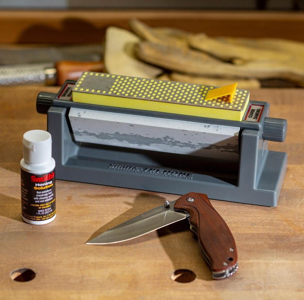 Smith's 50448 6” Diamond Tri-Hone Stone Sharpening System - Grey - Fine, N