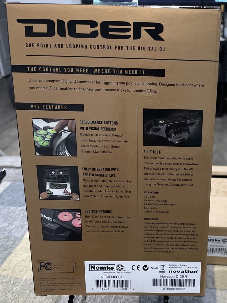 New Novation Dicer Digital DJ Controllers Cue Point Looping Control Serato Usb