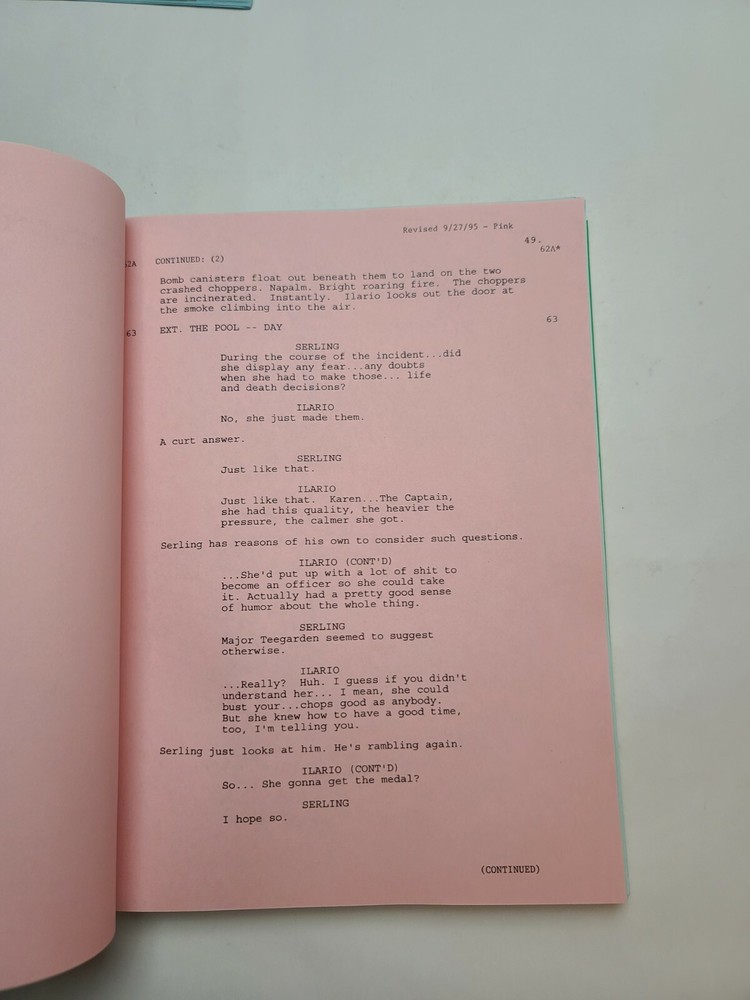 COURAGE UNDER FIRE / Patrick Duncan 1996 Screenplay, Denzel Washington, Meg Ryan
