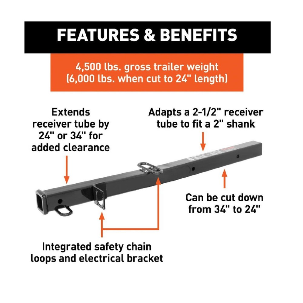 Curt 45048 Receiver Tube Adapter