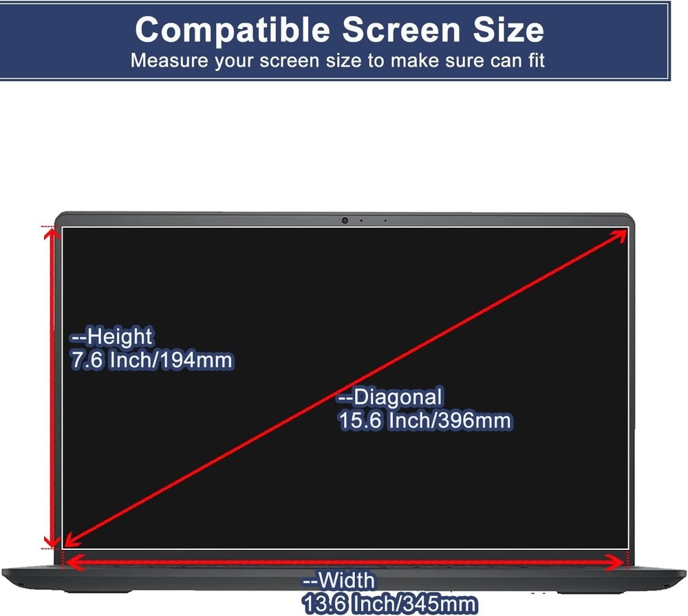 High Definition 15.6" Laptop Screen Protector - 5H Scratch Resistance (2-Pack)