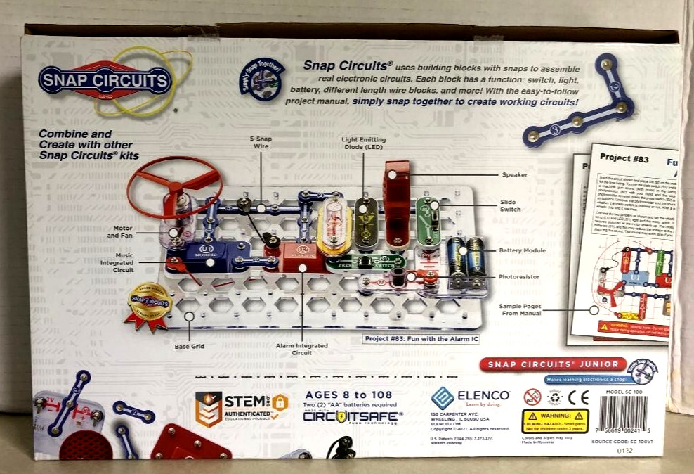 Elenco Snap Circuits Jr SC-100 Experiment Electronics Discovery Educational Kit