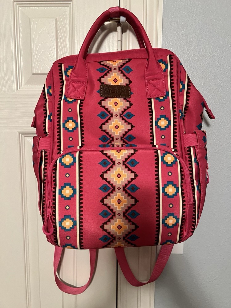 Wrangler Diaper Bag Backpack Aztec Travel Backpack Purses Western EUC