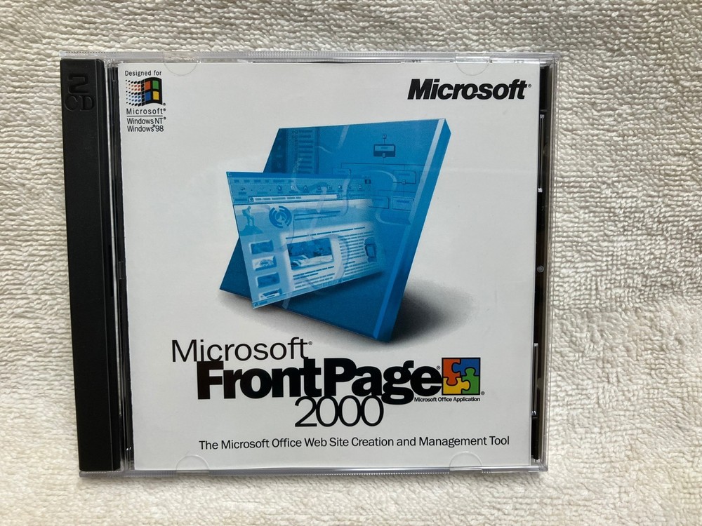 Vintage Microsoft FrontPage 2000 PC 2 CD-ROM Set - USA Seller