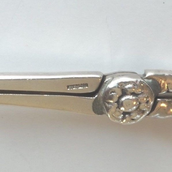 ANTIQUE 19th CENTURY HAND MADE SOLID STERLING SILVER GRAPE SHEARS, 105 grams