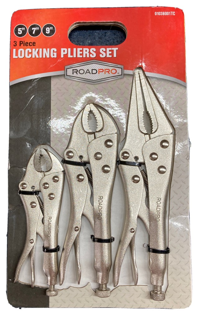 RoadPro Locking Pliers Set, 3-Piece New