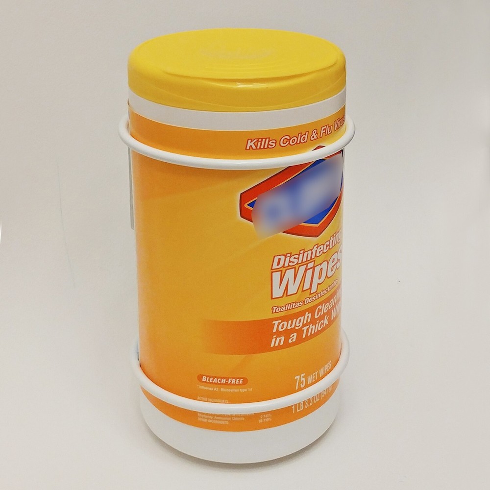 Wall Rack - Wipes Canister Holder D4.25" White, 50005