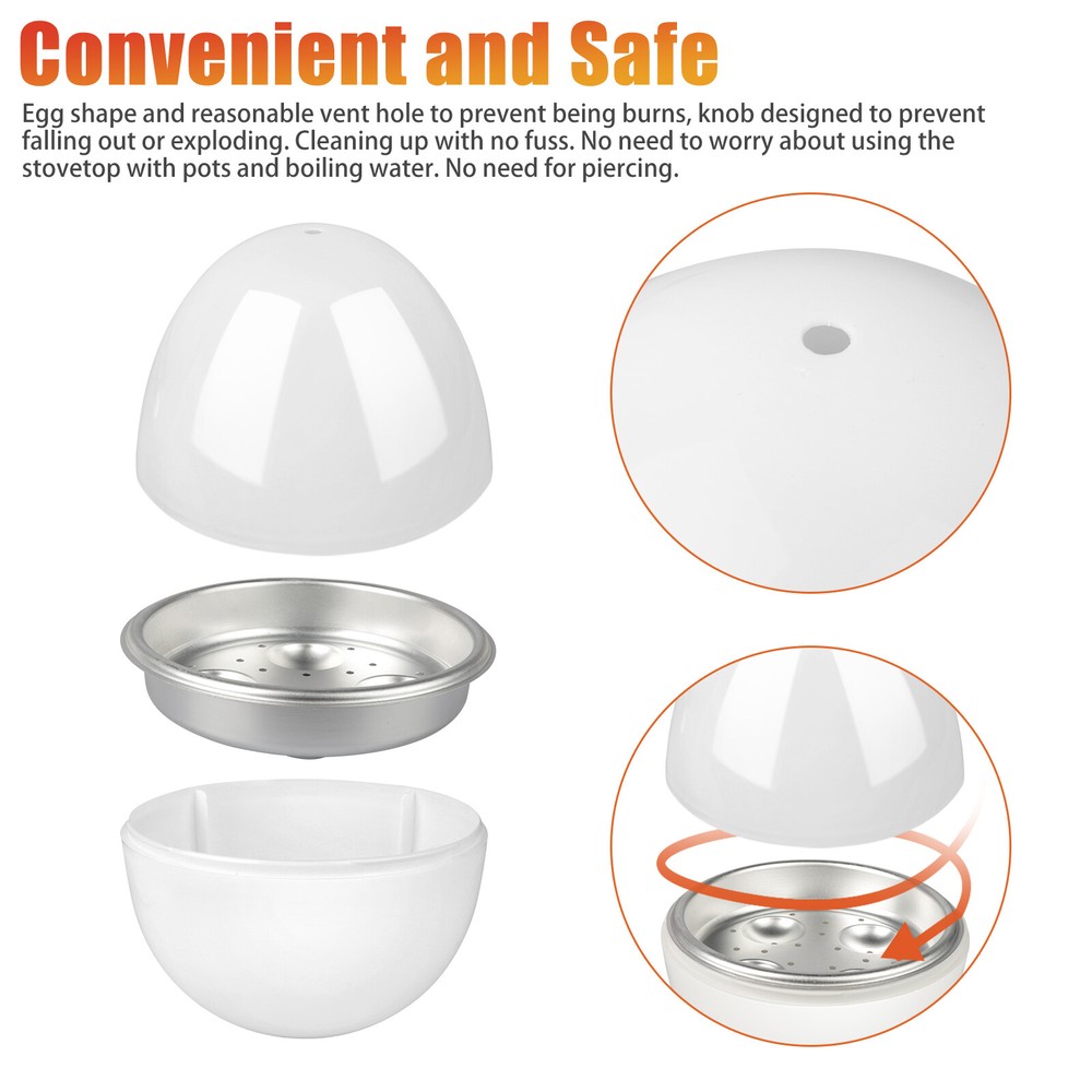 Safe Microwave Egg Boiler Cooker Ball Shape Steamer Kitchen Cook Tool Adjustable