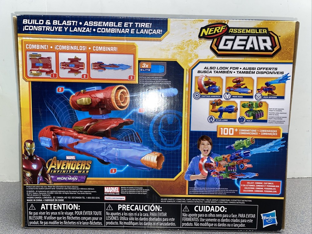 Hasbro Nerf Marvel Inifinity War Assembler Gear Build And Blast Ironman